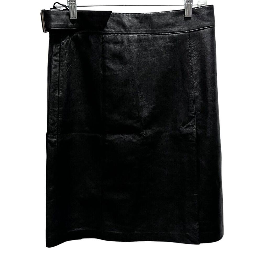 Bebe Butter Soft Black Genuine Leather Straight Skirt size 8-10, 30” waist‎ Y2K